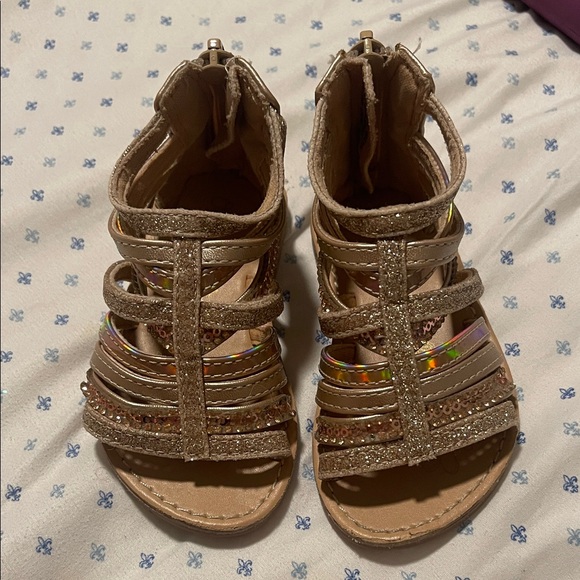 Sparkly Tan Kids Sandals - Picture 1 of 1
